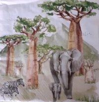 Olifant met bomen