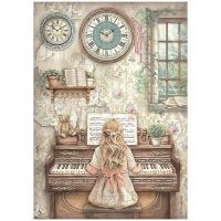 Stamperia - Rice Paper A4 - Symphony piano